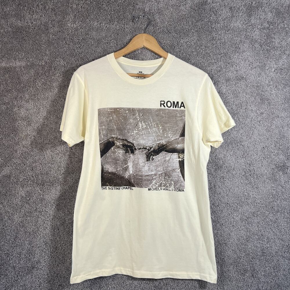 Michelangelo Roma Sistine Chapel Beige Tee Unisex Adult Medium Graphic T-Shirt